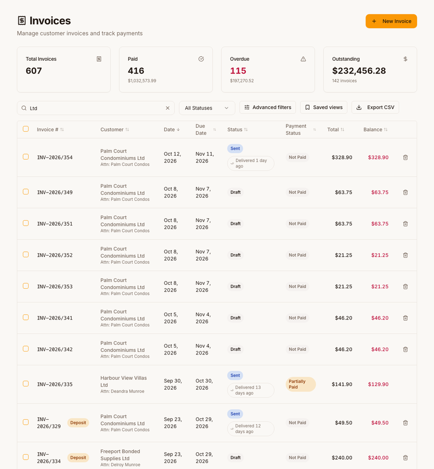 Invoicing